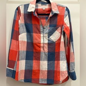 Merona Patchwork Plaid Half Button-down
